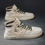 K&otilde;rge &uuml;laosaga meeste kingad 2023. aasta kevadel hingavad uued valged meeste kingad, Canvas Hundred koos vabaaja Korea lauajalatsite trendiga 39 valge