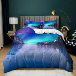 3D Arctic Aurora voodipesukomplekt Ilus maastik tekikate padjap&uuml;&uuml;r 2/3 t&uuml;kki AU180 * 210 t&auml;issuuruses kiiresti kuivav kodusisustus UK Single 135x200cm