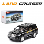 1/24 Scale Land Cruiser Diecast automudeli m&auml;nguasi, tagasit&otilde;mmatav m&auml;nguasi koos heli ja valgusega lastele V&auml;ikelaste poiste ja t&uuml;drukute kingituste kollektsioon 1/24-20x8x7.5cm must