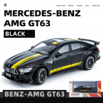 1/24 skaalaga Benz AMG GT63 Diecast automudeli m&auml;nguasi, tagasit&otilde;mmatav m&auml;nguasi koos heli ja valgusega lastele v&auml;ikelaste poiste t&uuml;drukute kingituste kollektsioon 1/24-21.5x8.7x6cm must