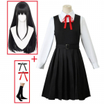 Anime mootorsae mees Asa Mitaka Cosplay kost&uuml;&uuml;m Kleit JK koolivorm Naiste s&auml;rk War Devil Halloweeni karnevali riided 2. hooaeg L-(Suit+Wig)