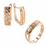 Reljeefse tekstuuriga Kullatud k&otilde;rvar&otilde;ngad S&otilde;rmuste komplekt Statement Ehted Peoaksessuaarid 7 kuldne