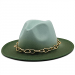 Sinine/valge laia &auml;&auml;rega Simple Church Derby Top Hat Panama Solid Vilt Fedoras M&uuml;ts meestele Naiste kunstvillasegu Jazz Cap