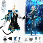 Anime m&auml;ng  Lynette cosplay Parukas T&auml;iskomplekt kost&uuml;&uuml;m Maagiaruhi Karnevali &Uuml;htne riietus Halloweeni Naiste Kleit L-(Full set+wig)