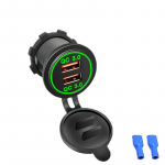 Kiirlaadimine Qc 3.0 Usb autolaadija pistikupesa mootorratta topelt-USb laadija 12v-24v auto motopistikupesad pistikupesa koos LED-iga