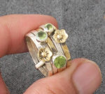 Peridoots&otilde;rmus, tahke 925 sterlingh&otilde;bedast s&otilde;rmus, kalliskivist s&otilde;rmus, vurr, lilleline s&otilde;rmus, vurr, meditatsioonis&otilde;rmus 8