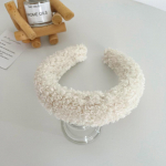 Pehme soe korallifliisist peapael Naiste juuksehoidja Naiste aksessuaarid Peakatted Scrunchies Vintage meik T&uuml;drukute Juuksed valge