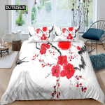 Jaapani stiilis tekikott t&uuml;drukutele, pol&uuml;estrist Mount Fuji lohukott Cherry Blossoms Flower Tindiga k&auml;sitsi maalitud tekikott EU single(135x200cm)