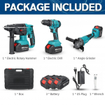 3 in 1 588 Vf multifunktsionaalne elektrit&ouml;&ouml;riistade komplekt harjadeta nurklihvija + elektriline puur + p&ouml;&ouml;rdvasar 3*Batteries