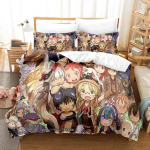 Anime Made In Abyss voodipesukomplekt poistele, t&uuml;drukutele, 2 Queen-suurusega tekikott Padjap&uuml;&uuml;r, lastevoodi t&auml;iskasvanutele m&otilde;eldud mood kodutekstiiltekstiil EU single(135x200cm)