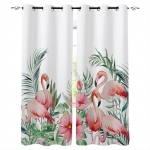 Ins Style Troopilised taimed Flamingod Aknakardinad Elutoa Magamistoa J&otilde;ulukaunistused K&ouml;&ouml;k Kardinad R&otilde;du kardinad 135W x 60H cm