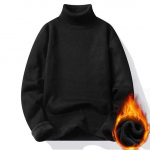 S&uuml;gistalvine meeste kaelusega kampsun Meeste kuduvad pulloverid rullkaelusega kootud kampsun, soe meeste kampsun Slim Fit vabaaja kampsun M must