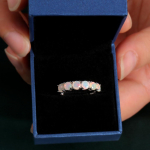 Lihtne opaals&otilde;rmus &uuml;mmargune 4 mm looduslikest v&auml;&auml;riskividest 925 h&otilde;bedast peened ehted naiste t&uuml;drukutele igap&auml;evaseks kandmiseks 2024 uus us ring size 6# valge