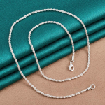 URMYLADY 925 h&otilde;bedane lihtne 3 mm ussikett 16-30 tolli kaelakee meestele naistele moepeo pulmaehted 45cm