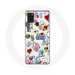 Coque pour Samsung Galaxy A21S BTS Bangtan Sonyeondan BT21 Van Tata Chimmy Cooky Rj Koya Mang Et Sho