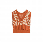 Tikandid Lilleline kootud vest Naiste l&uuml;hike armas sviiter V-kaelusega pullover Pullover Uus mood S&uuml;gis Talv S valge