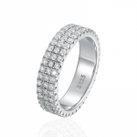 T&auml;ielik Moissanite s&otilde;rmus Sterling Silver 925 kullatud pulmakihlamisega Eternity Band Patry luksuslikud ehted naistele 5