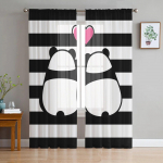 Loomad Armsad Panda Bambus Multikas T&uuml;ll Aknakate L&auml;bipaistvad Kardinad K&ouml;&ouml;ki Elutuppa Magamistoa Kardinad Kaunistus W135 x H114cm