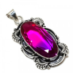 Natural Bi-Color Tourmaline Gemstone 925 Sterling Silver Pendant 2.25 b7n45