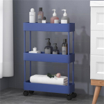 3-kihiline kitsa vahega hoiurest &Otilde;huke ratask&auml;ruga hoiuk&auml;ru K&ouml;&ouml;k Vannitoa riiulid Korraldaja mobiilne riiul 3 layers sinine