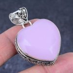 Natural Pink Chalcedony Gemstone Handmade 925 Sterling Silver Pendant 1.81 j5k45