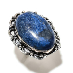 Natural Lapis Lazuli Gemstone Handmade 925 Sterling Silver Ring Size 8 d2j16