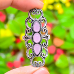 Natural Rose Quartz Gemstone Handmade 925 Sterling Silver Ring Size 10 k2r35