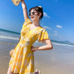 Naiste ujumistrikoo v&auml;ike v&auml;rske ja &otilde;hukese seeliku stiilis &uuml;hes t&uuml;kis ujumistrikoo Sweet and Cute Beach Ladies &uuml;hes t&uuml;kis ujumistrikoo S sinine