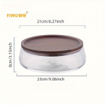 1 tk toidukonteiner Loominguline klaasist toidukonteinerid puidust kaanega K&ouml;&ouml;k Suupiste Jat Puuviljakonteiner kommipurk P&auml;hklid Mitmesugused hoiustamise korraldaja F L