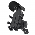 Mootorratta telefoni kinnitushoidik vibratsioonisummutiga Vargusevastane mootorratta mobiiltelefoni hoidik 360 kraadi Handlebar Mount must