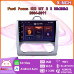 9-tolline 2-din autoraadio Ford Focus EXI MT 2 3 Mk 2 jaoks 2004&ndash;2011 Multimeedia videopleier Navigatsioon Android Auto 2 Din 2+32GB,A