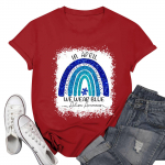 Naiste vabaaja tr&uuml;kitud T-s&auml;rk, &uuml;mara kaelusega pullover l&uuml;hikeste varrukatega L sinine