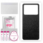 apgo Protective Skin Sticker for the back compatible with Umidigi A15, Wrap Film, Foil, Vinyl - Pattern Black Honeycomb