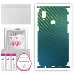 apgo Protective Skin Sticker for the back+sides compatible with Samsung Galaxy A10s, Full Wrap Film, Foil, Vinyl - Pattern Carbon Chameleon CAKA1