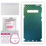 apgo Protective Skin Sticker for the back+sides compatible with Samsung Galaxy S10 5G, Full Wrap Film, Foil, Vinyl - Pattern Carbon Chameleon CAKA1