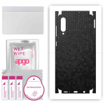 apgo Protective Skin Sticker for the back+sides compatible with Samsung Galaxy A50s, Full Wrap Film, Foil, Vinyl - Pattern Black Honeycomb