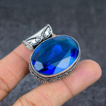 Naturaalne London Blue Topaas 925 Sterling H&otilde;be Ehted Ripats 1.42 E9I01