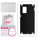 apgo Protective Skin Sticker for the back+sides compatible with Realme 8s 5G, Full Wrap Film, Foil, Vinyl - Pattern Carbon Black