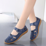 Suvised naiste sandaalid, suure auguga kingad, nahast emakingad, naiste &uuml;hekordsed kingad, hingavad kingad 42 sinine