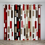 Luksuslik disain abstraktne geomeetriline kunst punane must kaasaegne 2 t&uuml;kki tasuta kohaletoimetamine &otilde;huke aknakardin elutoa magamistoa sisekujunduseks 100W130H(CM)40x51in&Hook