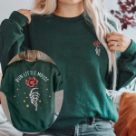 Run Little Mouse dressipluus kummitav Adeline'i dressipluus Naiste graafilised kapuutsid, pikkade varrukatega tume romantika pullover Book Lover King L tumeroheline v&auml;rv