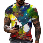 Mood Liiges Grafiti Kunst Meeste T-s&auml;rk Hip Hop Vabaaja Harajuku Prindiga Tees Uus Isiksuse Trend &Uuml;mara Kaelusega V&auml;rvilised Topid XXS