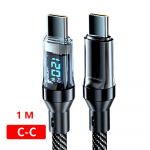 120 W 6A USB-t&uuml;&uuml;pi C-t&uuml;&uuml;pi C-t&uuml;&uuml;pi kaabel Kiirlaadimis-USB-C-andmesidekaabel LED-ekraaniga Xiaomi Samsung Huawei jaoks 1M