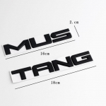 Auto 3D kleebis Ford Mustang GT esiosa kapoti embleemile, tagaluugi logole, kirjakleebis must