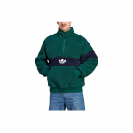 Adidas Originals Talvine Fliisjakk V&auml;rvilise Bloki Logotr&uuml;kiga ja Seisva Kraega Meeste Jakk Roheline IM4659 XS