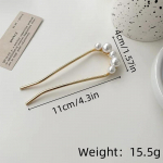 Korea U-kujulised p&auml;rlijuuksen&otilde;elad juukseklambrid naistele Elegantne stiil metallist kahvlid Vintage Pearl juuksen&otilde;elad juuste kujundamise t&ouml;&ouml;riistad kingitused