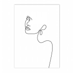 Abstraktne Naise N&auml;gu L&otilde;uenditr&uuml;kid &Uuml;he Joone Joonistus Seinakunst Maal Naine Keha Minimalistlik Tr&uuml;kk Pilt Elutoa Dekor Plakat 21x30cm No Framed