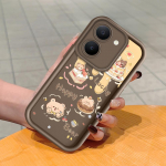 Pehme silikoonist ruudukujulise redeli mustriga telefoni&uuml;mbris, t&auml;ielikult kattev, kaamera p&otilde;rutuskindel kaitse, kummist &uuml;mbris Vivole Vivo Y20S tumepunast v&auml;rvi