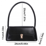 Naiste kaenlaalune pendelkott trendikas retro kandekott kaasaskantav vabaaja PU nahast &uuml;hev&auml;rviline lihtsa k&auml;epidemega &otilde;lakott k&auml;ekotid must