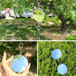 Kahepoolne peegel-lindude t&otilde;rjuv helkurleht Farmi viljapuuaia linnukindel lina